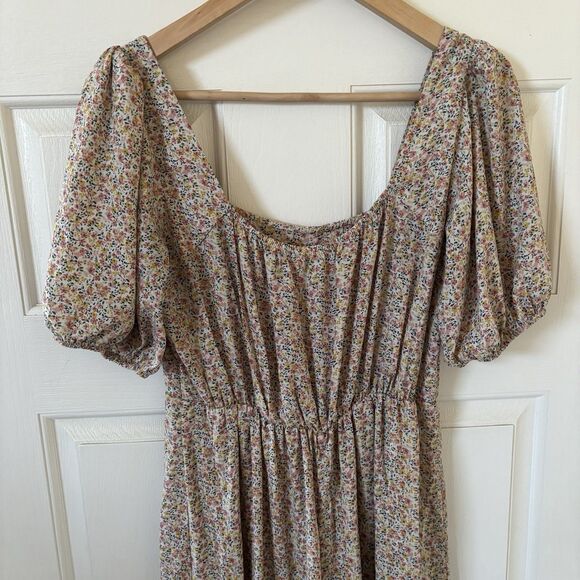 Dainty Floral Womens Midi Dress Size S Regency Romantic Bohemian Hippie Coastal - Picture 10 of 11